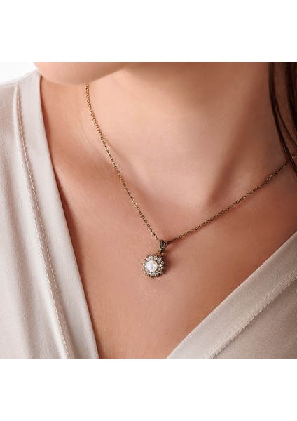 Klasik Işıltı Inci Küpe Bronz Küpe Bakır Küpe