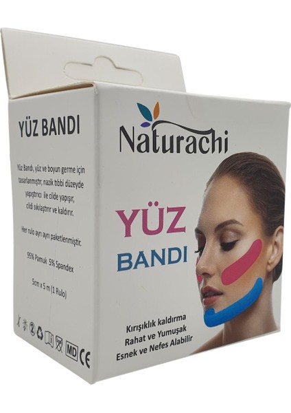 Beauty Tape Yüz Yogası Için Face Tape Yüz Germe Bandı Siyah Renk