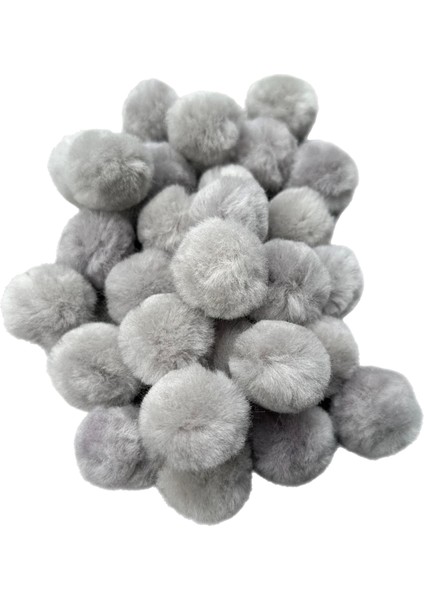 El Yapımı Merinos Yün Ponpon – 3 cm (25 Adet, Yumuşak & Doğal)