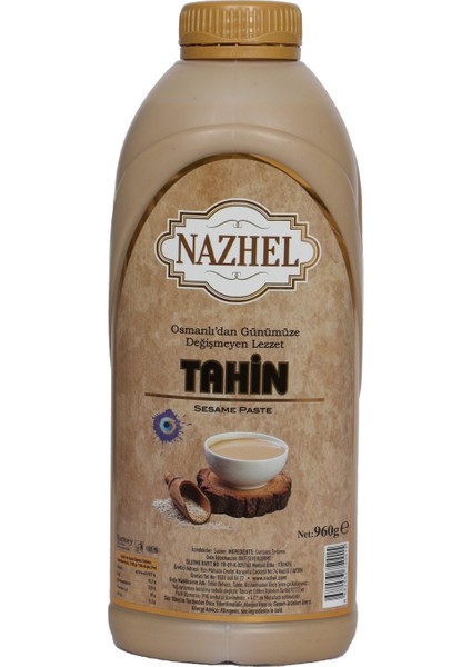 %100 Doğal Gurme Tahin 1 kg (Net 960 Gr) Yerli Susamdan Üretilmiştir.