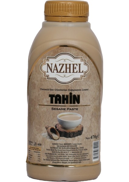 %100 Doğal Gurme Tahin 500 Gr. (Net 470 Gr) Yerli Susamdan Üretilmiştir.