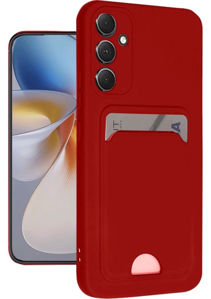 Samsung Galaxy S24 Fe 5g Uyumlu Arka Kamera Korumalı Kart Koyulabilen Silikon Kartlıklı Kılıf Kapak