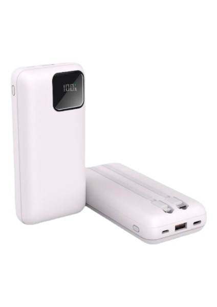 2 USB Çıkışlı Kendinden Kablolu Hızlı Şarj Destekli 20.000 mAh Powerbank