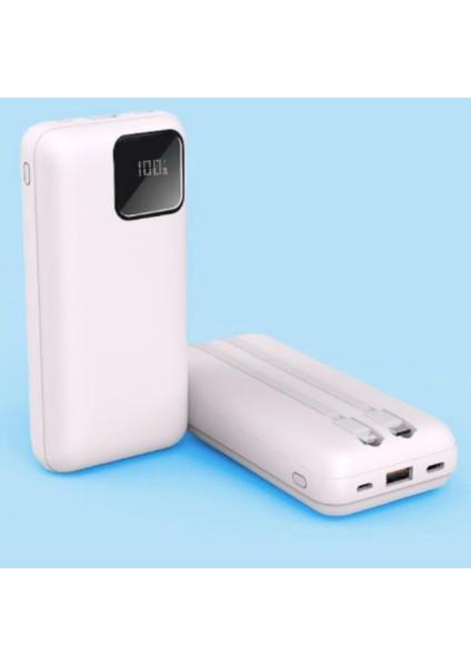 2 USB Çıkışlı Kendinden Kablolu Hızlı Şarj Destekli 20.000 mAh Powerbank
