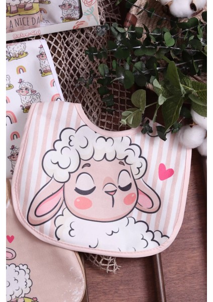 Kuzu Temalı Kare 3 Parça Microfiber Mama Önlüğü Kendi Kutusunda (Sıvı Geçirmez) Çıtçıtlı fırsatları