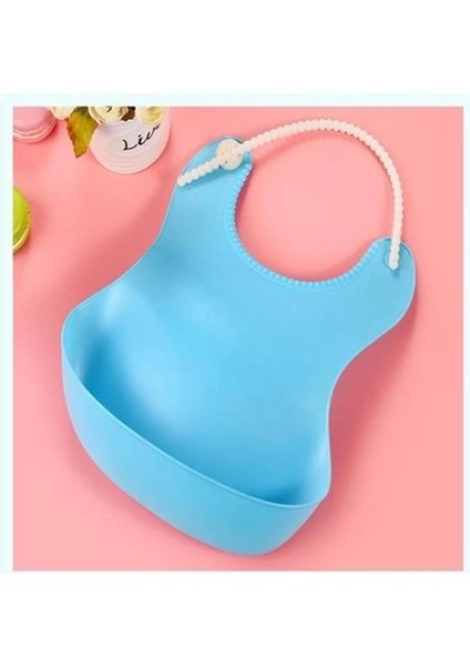 Çocuk Bebek Mama Önlüğü Dökülme Engelleyici Bükülebilir Mavi