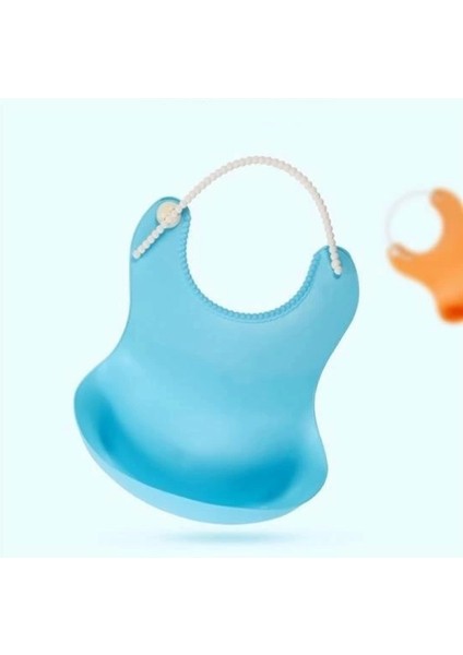 Çocuk Bebek Mama Önlüğü Dökülme Engelleyici Bükülebilir Mavi