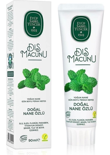 Doğal Diş Macunu 90 gr Nane Özlü