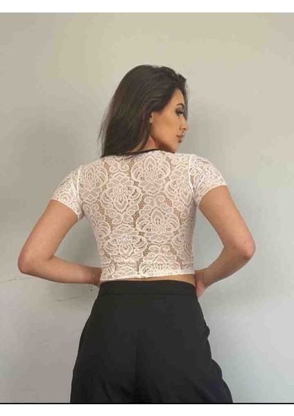 Dantel Detay Crop Bluz fiyatları