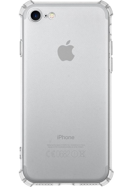 iPhone 7 Kılıf Köşe Korumalı Kılıf Şeffaf Köşeli Kılıf Slikon - Şeffaf