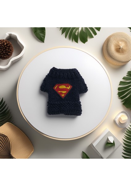 Hamster Için Superman Armalı Lacivert Kazak