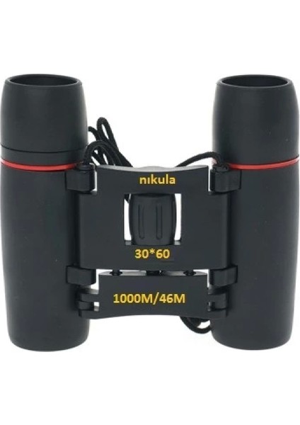 30X60 Cepte Taşımalı Kauçuk Kaplamalı Mini Dürbün-Siyah