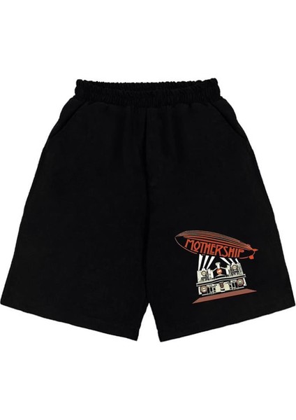 Mothership LED Zeppelin Baskılı Siyah Unisex Penye Şort fiyatları