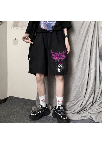 Touz Anime Harajuku Kuromi Sanrio Penye Unisex Şort