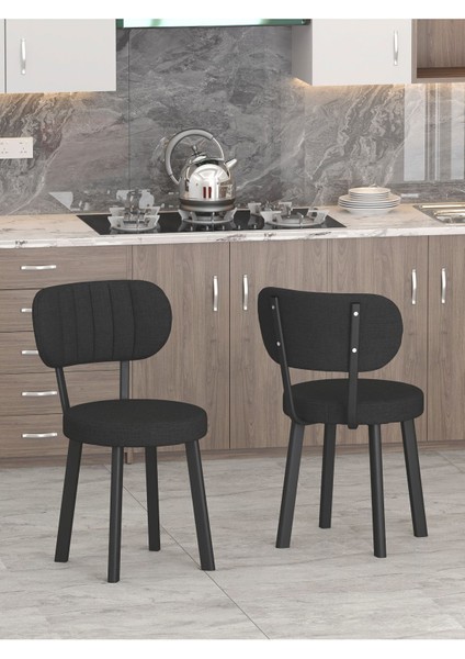 Azra Serisi Mutfak Sandalyesi, Yemek, Bahçe, Kafe, Modern Sandalye 1 Adet - Siyah