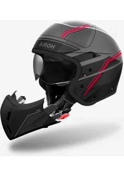Aıroh J 110 Slım Red Matt Kask