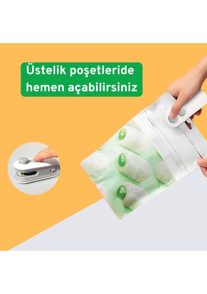 Yiyeceklerinizi Taze Tutmanın En Pratik Yolu: 2'si 1 Arada Mini Poşet Kapatıcı!