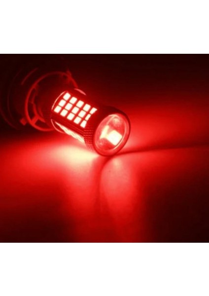 2 Adet 93 Tek Duy Düz Tırnak LED 63 Ledli Mercekli BA15S Kırmızı
