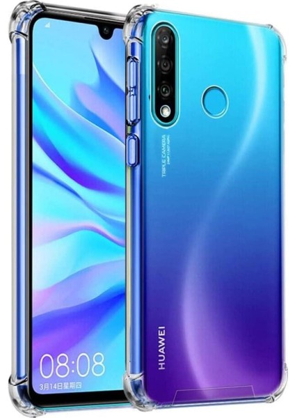 Huawei P30 Lite Kılıf Köşe Korumalı Kılıf Şeffaf Köşeli Kılıf Slikon - Şeffaf