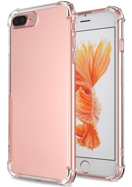 iPhone 8 Plus Kılıf Köşe Korumalı Kılıf Şeffaf Köşeli Kılıf Slikon - Şeffaf