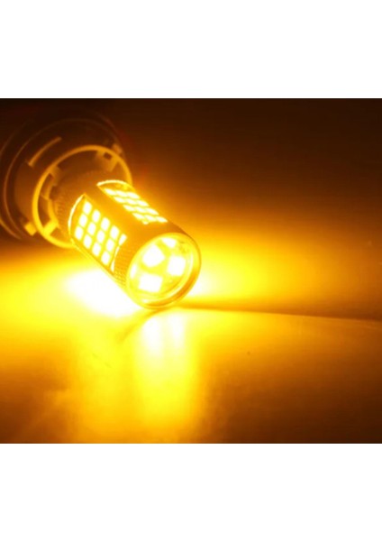 2 Adet 93 Tek Duy Yakın Tırnak LED 63 Ledli Mercekli BAU15S Turuncu