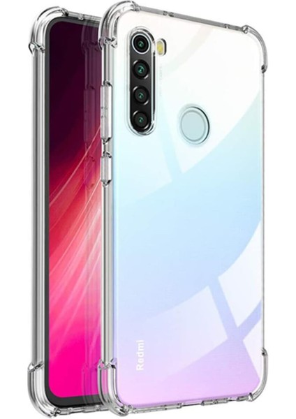 Xiaomi Redmi Note 8 Kılıf Köşe Korumalı Kılıf Şeffaf Köşeli Kılıf Slikon - Şeffaf