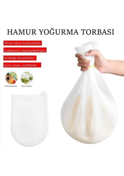 Orta Hamur Torbası Silikon Şeffaf Hamur Yoğurma Torbası Ekmek Makarna Mantı Hamuru Kolay Yo
