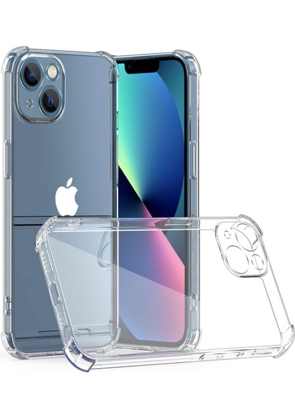 iPhone 13 Kılıf Köşe Korumalı Kılıf Şeffaf Köşeli Kılıf Slikon - Şeffaf