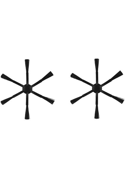 Xiaomi Mop 2 Pro+ (STYTJ02ZHM) Uyumlu 2 Adet 6 Kollu Siyah Yan Fırça