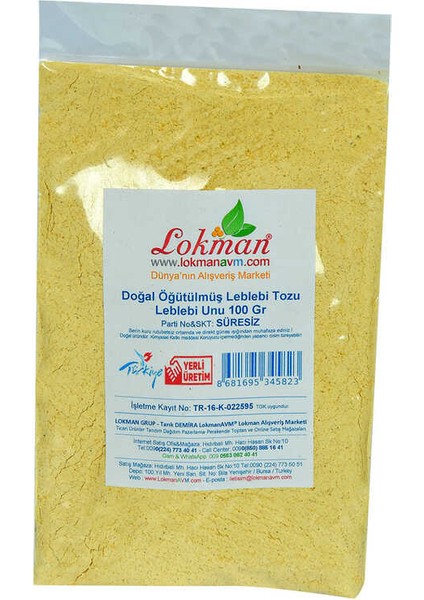 Leblebi Tozu Leblebi Unu Öğütülmüş Doğal 100 gr Paket