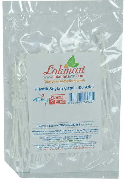 Plastik Cips Börek Tatlı Şeytan Çatalı Beyaz 100 Adet Paket