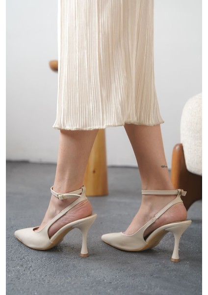 Kadın Montana Ince Topuklu Ayakkabı - Ten Deri modelleri