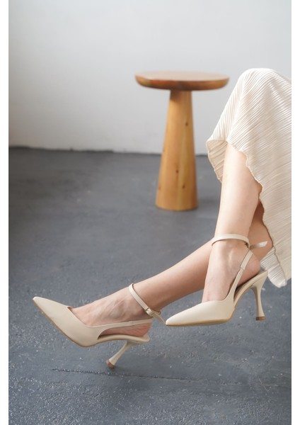 Kadın Montana Ince Topuklu Ayakkabı - Ten Deri fırsatları