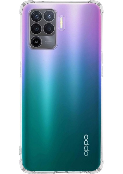 Oppo Reno 5 Lite Kılıf Köşe Korumalı Kılıf Şeffaf Köşeli Kılıf Slikon - Şeffaf