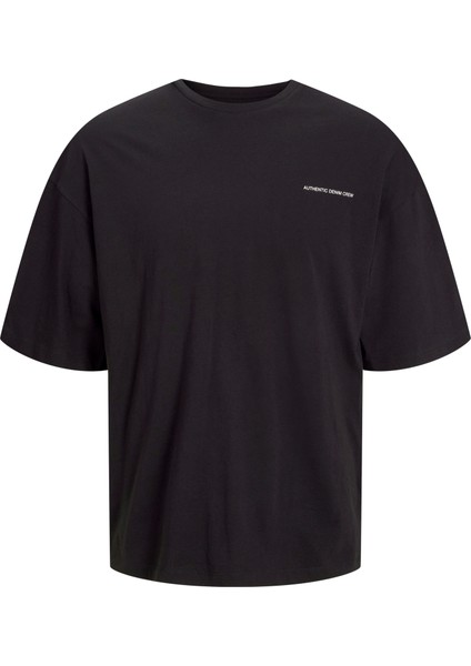 Jack Jones Jjalmos Tee Ss Crew Neck Erkek Siyah Tshirt 12273506-02