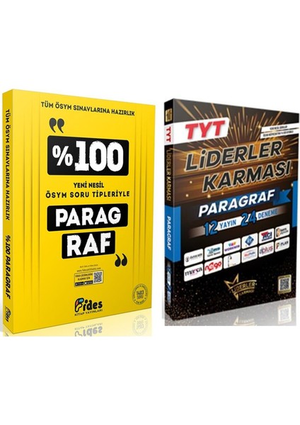 Yayınları % 100 Ösym Soru Tipleriyle Paragraf Soru ve Liderler Paragraf Deneme Seti 2 Kitap