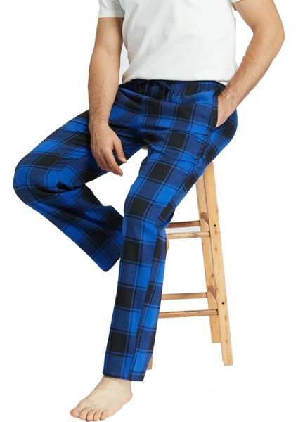 Pijalüx Erkek Kareli Poplin Cepli Alt Pijama