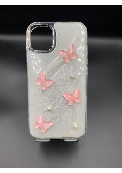 Iphone 13 Uyumlu 3D Kabartmalı Parıltılı Ekstra Dayanıklı Darbe Önleyici Sevimli Kılıf