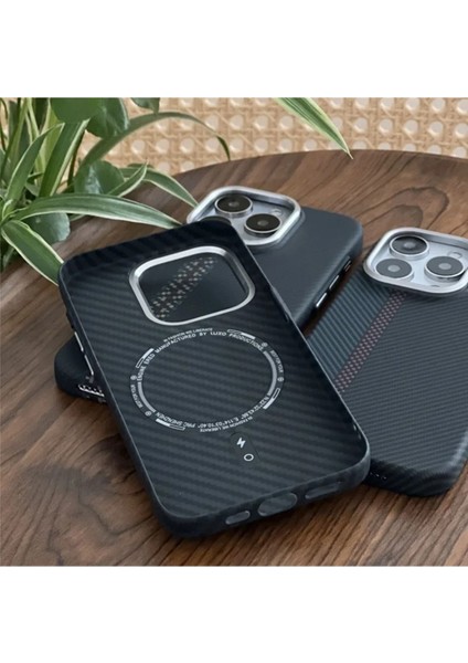 Iphone 16 Plus Uyumlu Lux Carbon Fiber Magsafe Ekstra Dayanıklı Lens Hediyeli