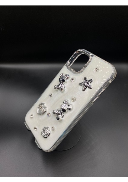 Iphone 15 Uyumlu 3D Kabartmalı Parıltılı Ekstra Dayanıklı Darbe Önleyici Sevimli Kılıf modelleri