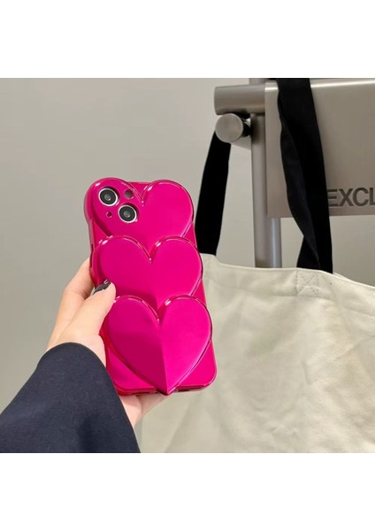 Iphone 15 Pro Max Uyumlu Parlak Darbeye Dayanıklı Kamera Koruyuculu Three Love Kılıf