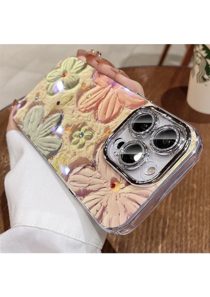 iPhone 14 Pro Max Çiçekli Yağlı Boya Tasarım Hologram Kılıf fiyatları