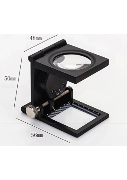-28X28 mm Katlanır Sayaçlı Metal Lüp, 2 LED Işıklı Büyüteç Tekstil TH9005A