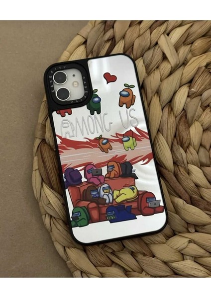 Iphone 7plus - 8plus Uyumlu Casetify Aynalı Kılıf Among Us Desenli Baskılı Aynalı Kapak