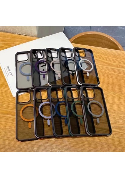 Iphone 15 Pro Uyumlu Çizgili Lüks Magsafe Kablosuz Şarj Özellikli Darbeye Dayanıklı Şeffaf Kılıf modelleri