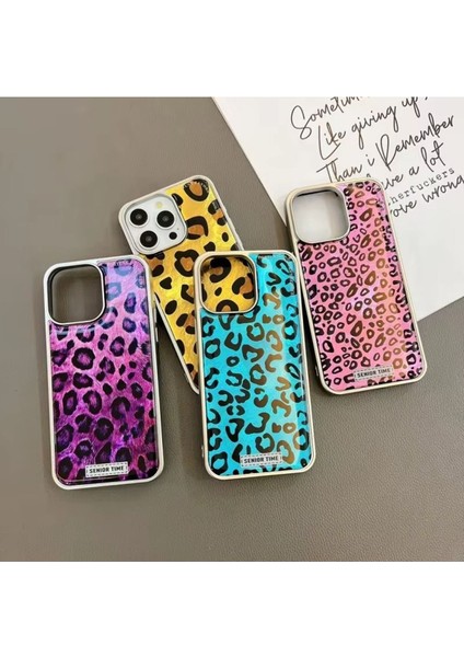 Iphone 14 Pro Max Uyumlu Senior Time Leopar Desenli Parlak Kılıf modelleri