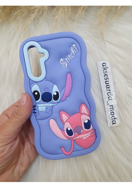 Samsung Galaxy A15 Uyumlu Stitch Disney Lilo ve Stiç Hamur Silikon Lüks Kılıf Kapak
