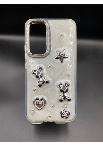 Samsung Galaxy S23 Fe Uyumlu 3D Kabartmalı Parıltılı Ekstra Dayanıklı Darbe Önleyici Sevimli Kılıf