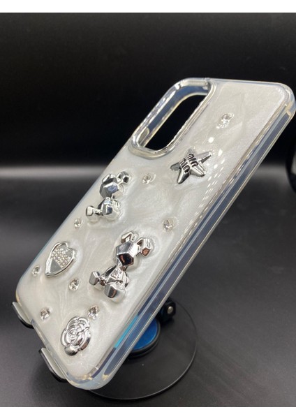 Samsung Galaxy S23 Fe Uyumlu 3D Kabartmalı Parıltılı Ekstra Dayanıklı Darbe Önleyici Sevimli Kılıf modelleri