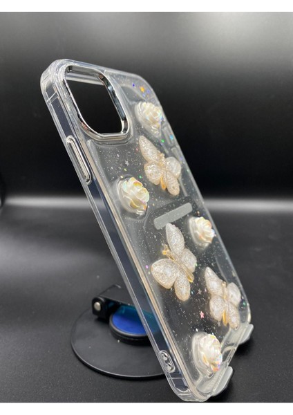 Iphone 16 Uyumlu 3D Kabartmalı Parıltılı Ekstra Dayanıklı Darbe Önleyici Sevimli Kılıf